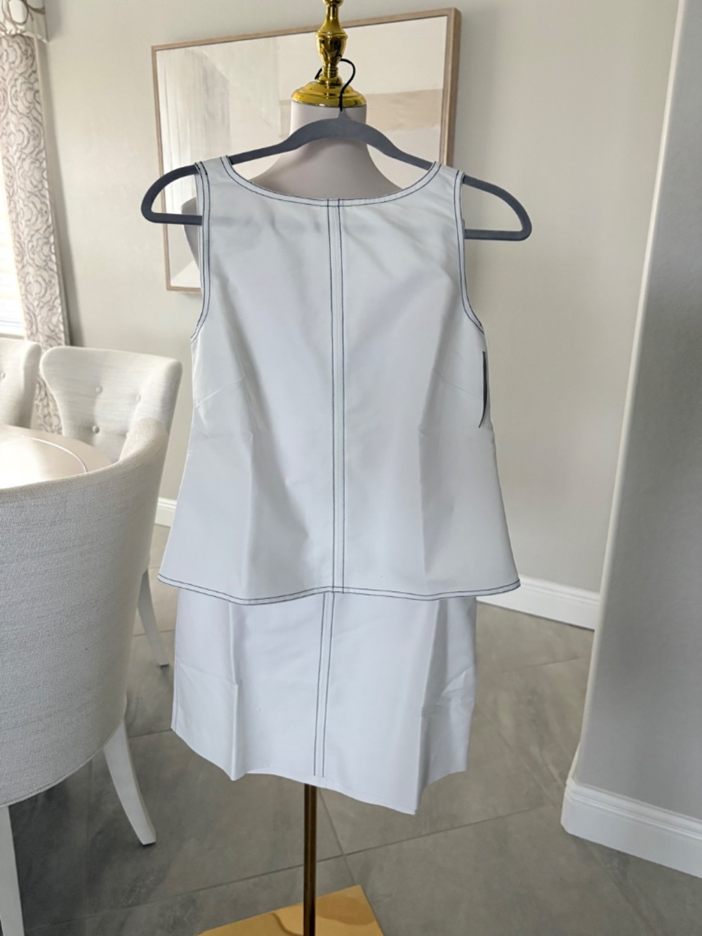 NWT J Crew Fairfax skirt & top set in contrast-stitch double cotton poplin